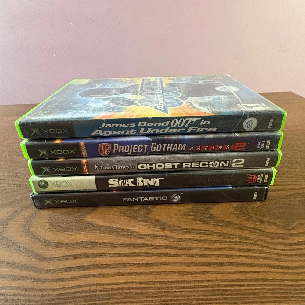 Microsoft Xbox Video Game Lot 5 Games Sneak King 007 PGR2 Ghost Recon 4 Fantasti